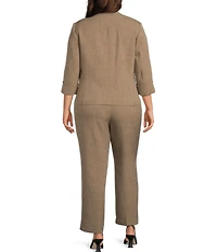 Kasper Plus Size Fly Front Slim Fit Pants