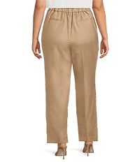 Kasper Plus Size Linen Blend Pull On Wide Leg Pants