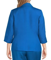 Kasper Plus Size Square 3/4 Cuffed Sleeve Snap Front Jacket