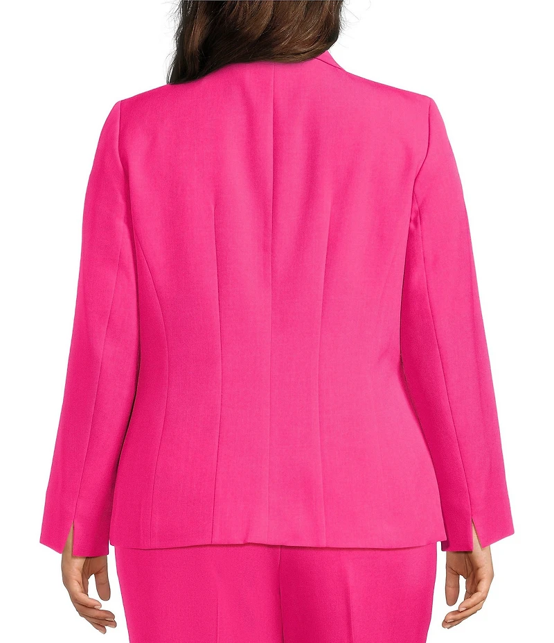 Kasper Plus Size Long Sleeve Hardware Pocket Crepe Jacket