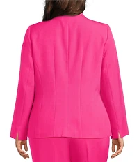 Kasper Plus Size Long Sleeve Hardware Pocket Crepe Jacket