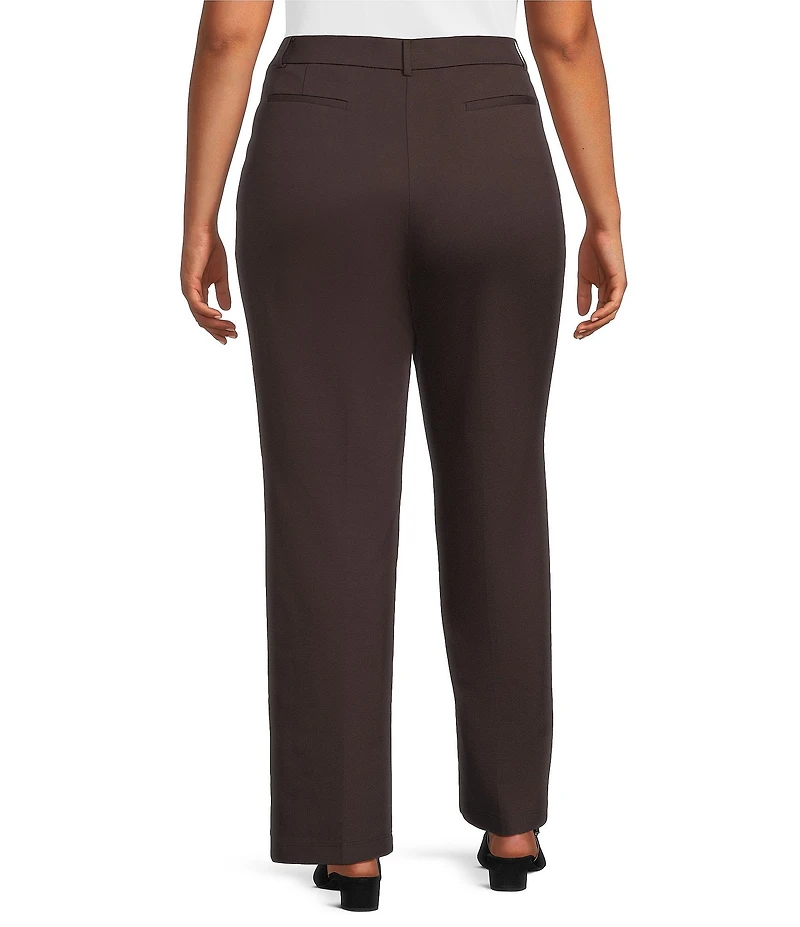 Kasper Plus Size Pull On Faux Fly Trouser Pants