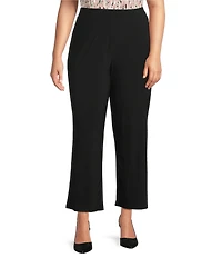Kasper Plus Size Pull On Wide Leg Ankle Pants