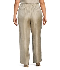 Kasper Plus Size Shimmer Twill Pull On Wide Leg Coordinating Pants