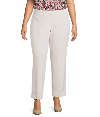 Kasper Plus Size Slim Crepe Crop Pants