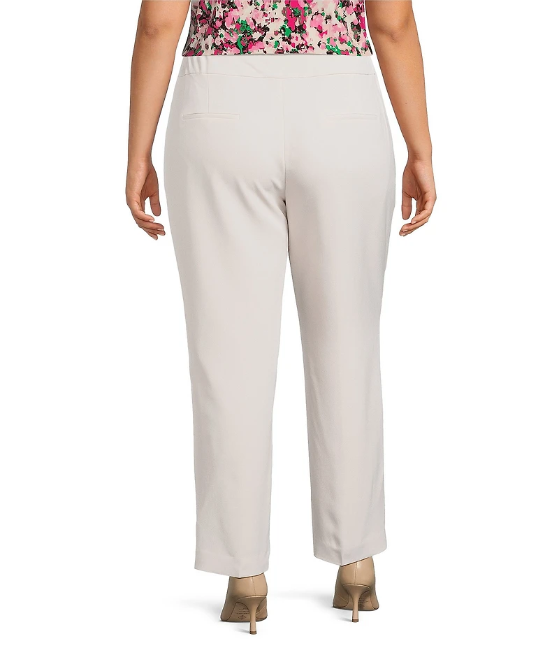 Kasper Plus Size Slim Crepe Crop Pants