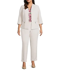 Kasper Plus Size Slim Crepe Crop Pants