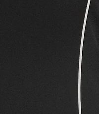 Kasper Plus Size Stretch Crepe Crew Neck Sleeveless Piping Sheath Dress