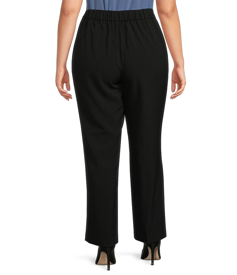 Kasper Plus Size Stretch Crepe Elastic Back Trouser Pants