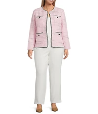 Kasper Plus Size Stretch Crepe Straight Leg Pants