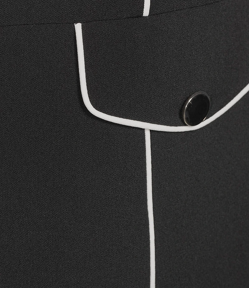 Kasper Plus Size Stretch Crepe With Piping And Flap Pockets Topper