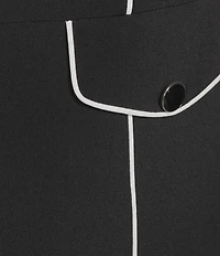 Kasper Plus Size Stretch Crepe With Piping And Flap Pockets Topper