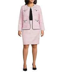 Kasper Plus Size Tweed Pencil Skirt