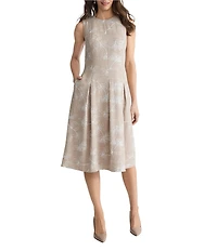 Kasper Princess Seam Box Pleat Knee Length Dress