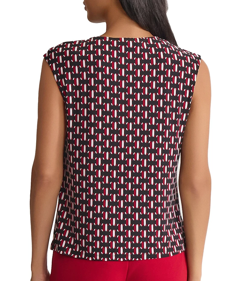 Kasper Printed Cap Sleeve Top