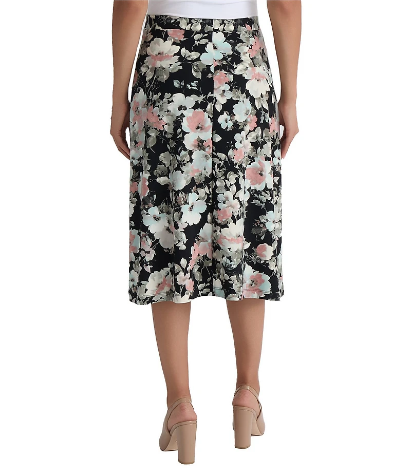 Kasper Printed Midi Flared Skirt