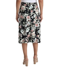 Kasper Printed Midi Flared Skirt