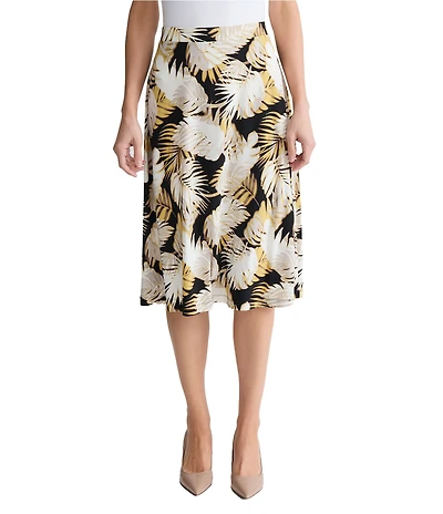 Kasper Printed Midi Flared Skirt