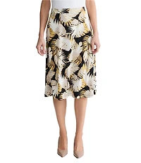 Kasper Printed Midi Flared Skirt