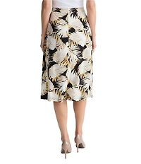 Kasper Printed Midi Flared Skirt