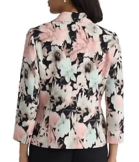 Kasper Printed Two Button Notch Collar Jacket