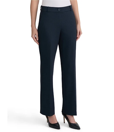 Kasper Pull-On Denim Compression Faux Fly Trousers