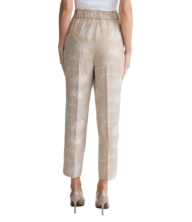 Kasper Pull On Embroidered Pant