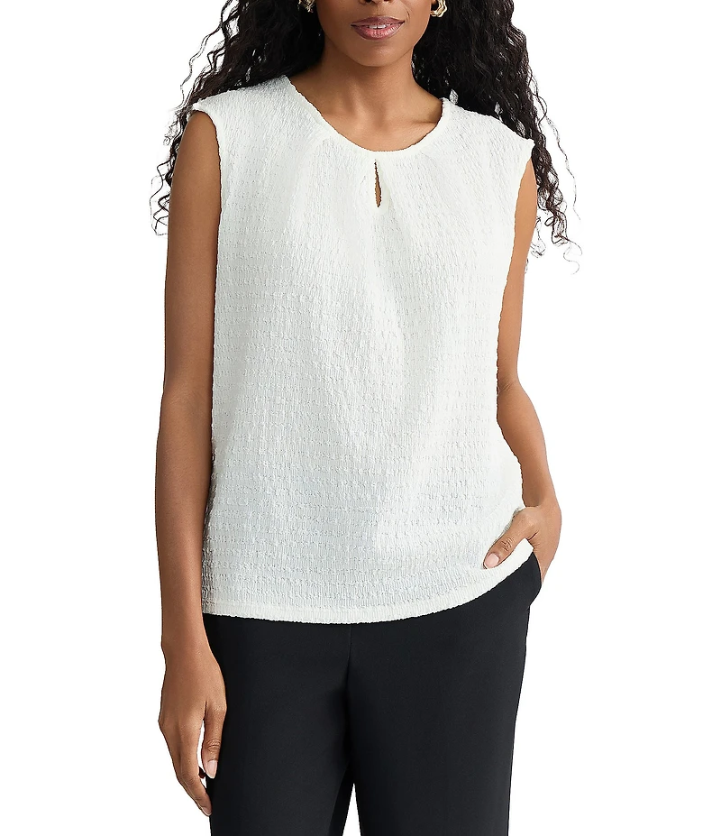 Kasper Ridge Knit Cap Sleeve Blouse
