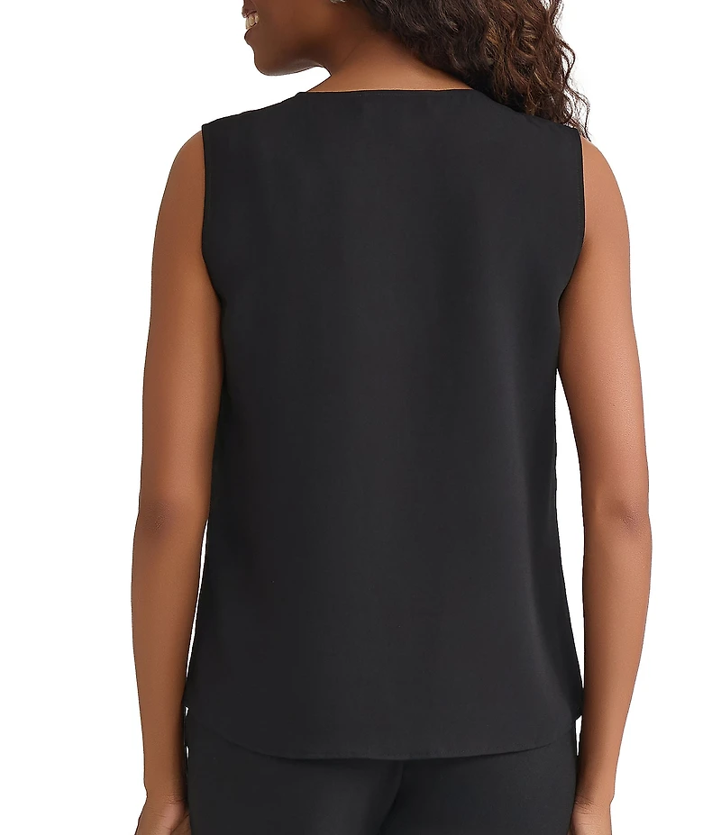 Kasper Ruffle Front Woven Blouse