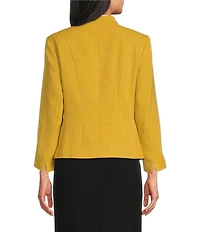 Kasper Seamed Crepe Open Front Jacket