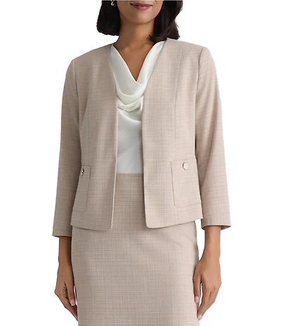 Kasper Seamed Tweed Jacket With Patch Pockets