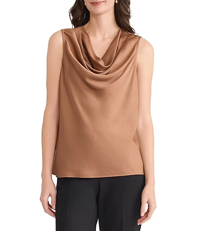 Kasper Sleeveless Cowl Neck Blouse