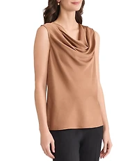 Kasper Sleeveless Cowl Neck Blouse