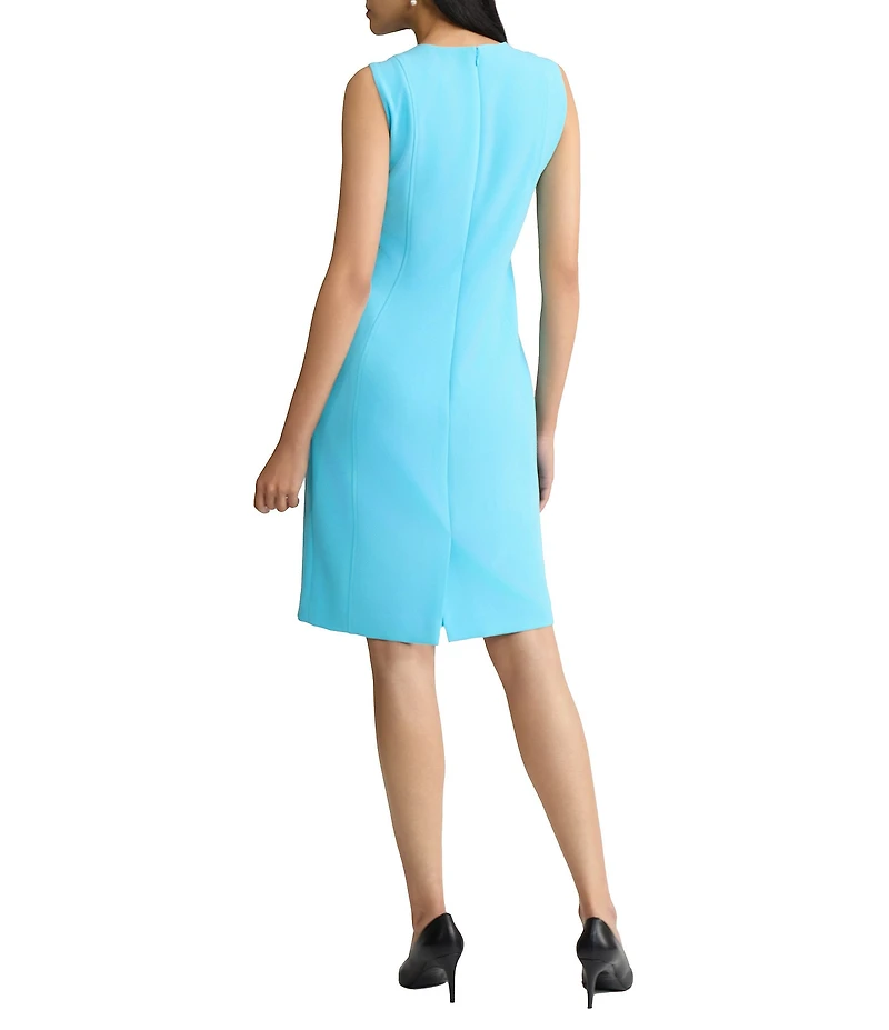 Kasper Sleeveless Crepe Sheath Midi Dress