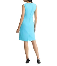 Kasper Sleeveless Crepe Sheath Midi Dress