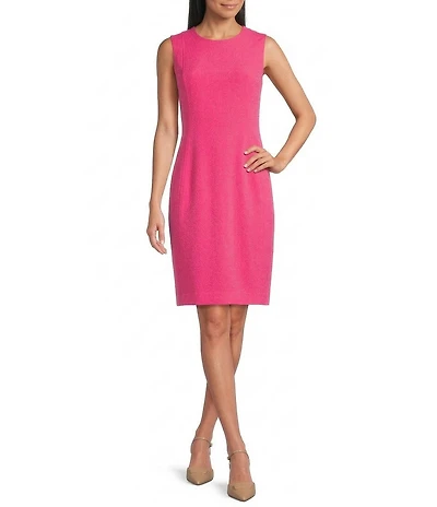 Kasper Sleeveless Crepe Sheath Above Knee Dress