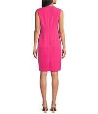 Kasper Sleeveless Crepe Sheath Midi Dress