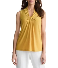 Kasper Sleeveless Knot Front Blouse