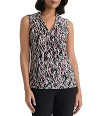 Kasper Sleeveless Knot Front Blouse