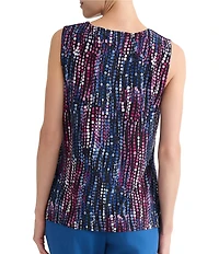 Kasper Sleeveless Pleated Neck Blouse