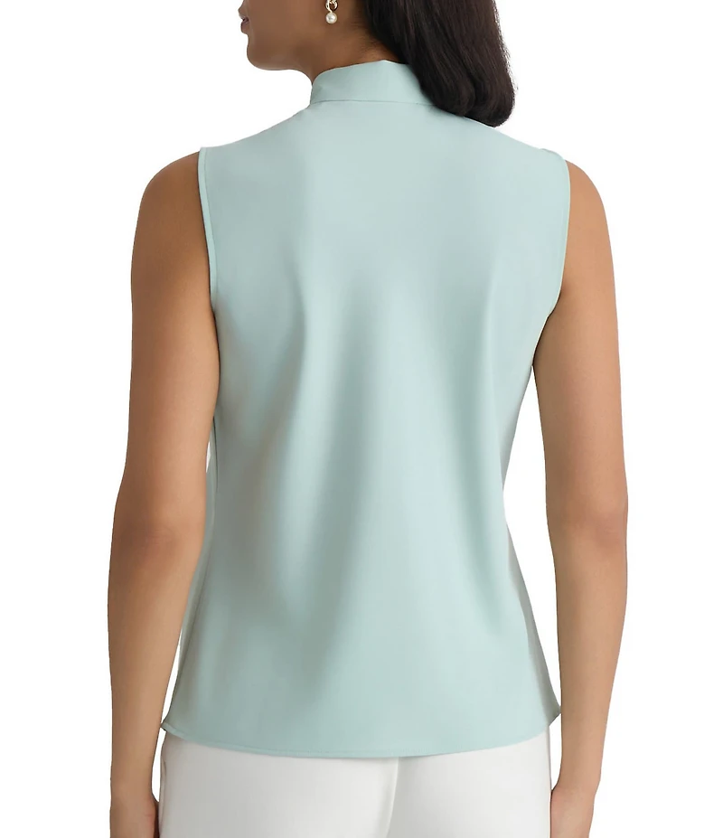 Kasper Sleeveless Tie Neck Blouse
