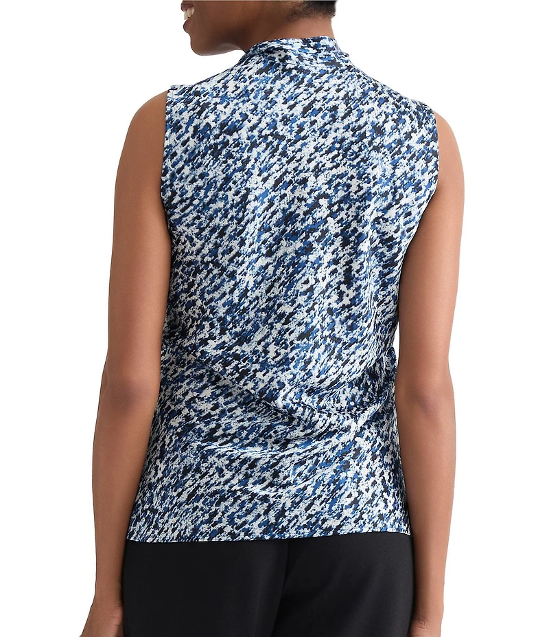 Kasper Sleeveless Tie Neck Blouse