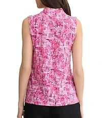 Kasper Sleeveless V Pleated Neck Blouse