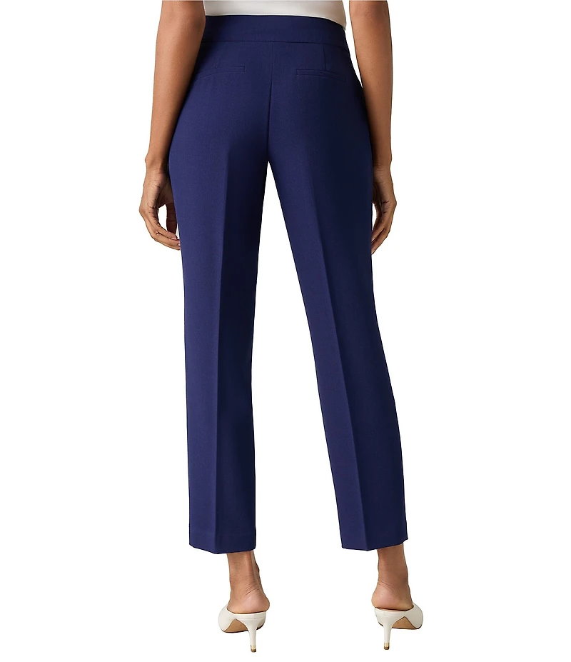 Kasper Solid Crepe Slim Pants