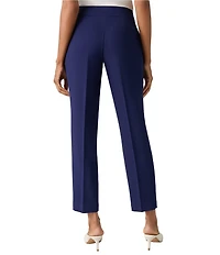 Kasper Solid Crepe Slim Pants