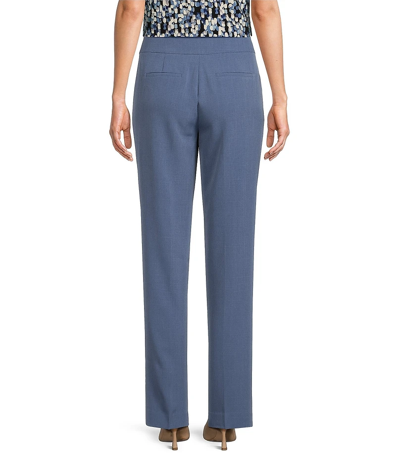 Kasper Stretch Crepe Fly Front Slim Pants