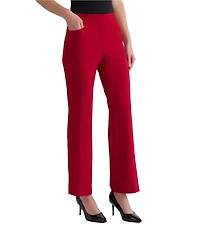 Kasper Petite Size Stretch Crepe Fly Front Straight Leg Pants