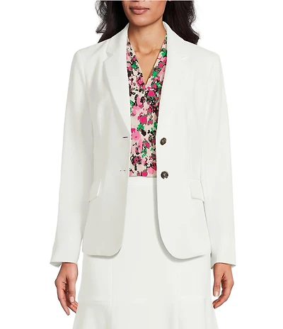 Kasper Stretch Crepe Notch Collar 2-Button Jacket