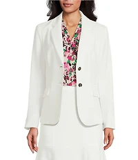 Kasper Stretch Crepe Notch Collar 2-Button Jacket