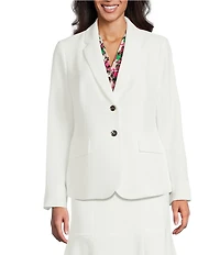 Kasper Stretch Crepe Notch Collar 2-Button Jacket